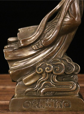 铜女娲补天九天玄女圣母娘娘仿古家用客厅博古架供奉神像礼品摆件