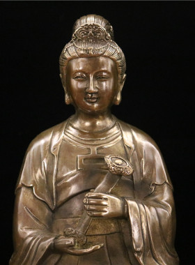 铜灶王爷灶王奶铜像摆件 厨房家用供奉过年灶神定福灶君财神