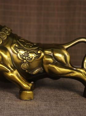 华尔街铜牛财运摆件办公室