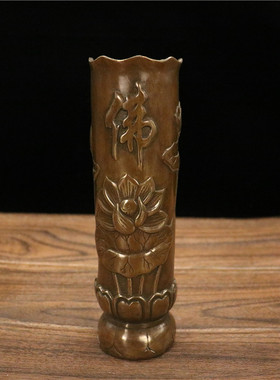 香筒纯铜仿古荷花供奉