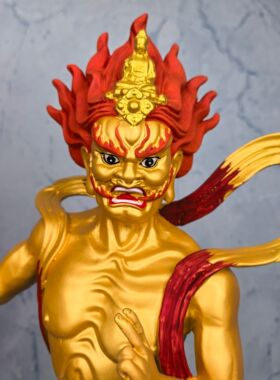 纯铜面燃大士面然菩萨鬼王焰口神像 太乙救苦天尊