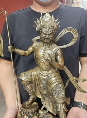 纯铜面燃大士面然菩萨鬼王焰口神像 太乙救苦天尊