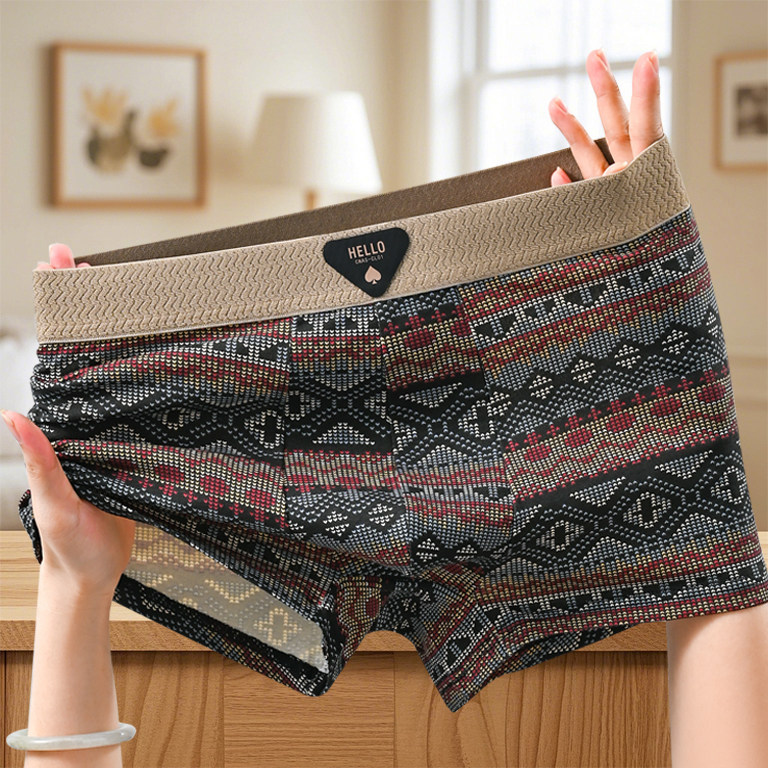 男士内裤纯棉复古男生抗菌裆平角裤头棉质民族风短裤四角裤头男,淘宝优惠券,粉丝福利购,淘宝优惠卷