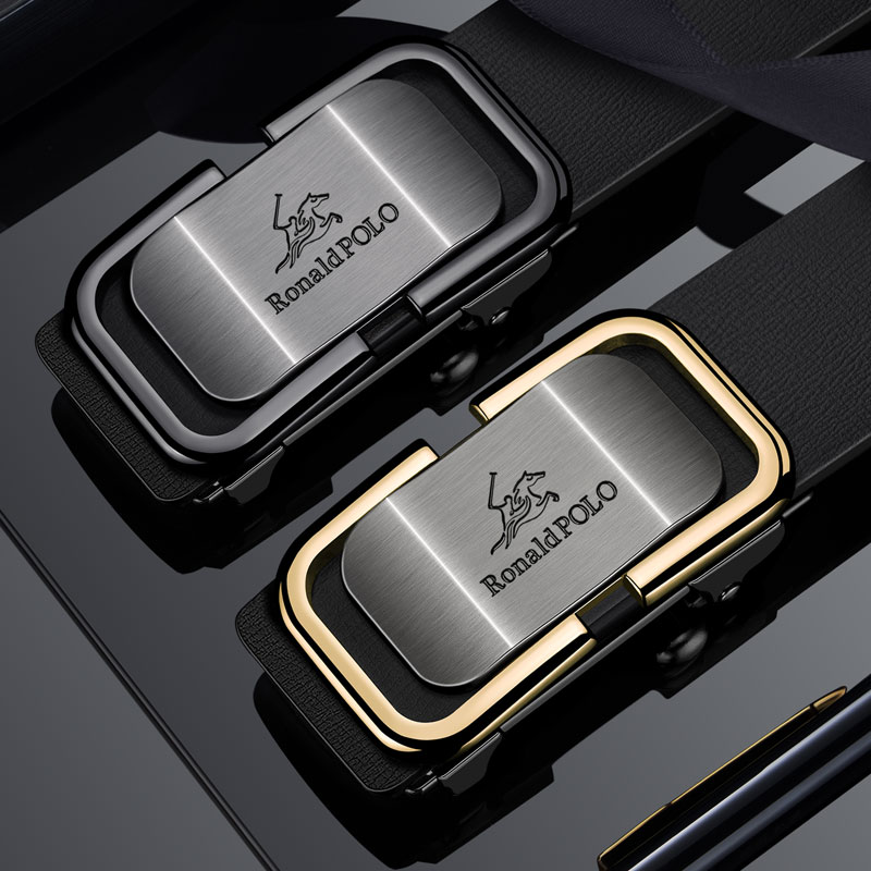 保罗男士皮带真皮纯牛皮无牙自动扣商务2024新款腰带年轻人裤带潮