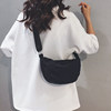 Linglan six-color Japanese simple canvas cross-body dumpling bag