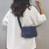 Linglan four-color fashionable plaid canvas crossbody small square bag