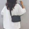 Linglan four-color fashionable plaid canvas crossbody small square bag