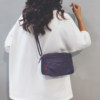 Linglan four-color fashionable plaid canvas crossbody small square bag
