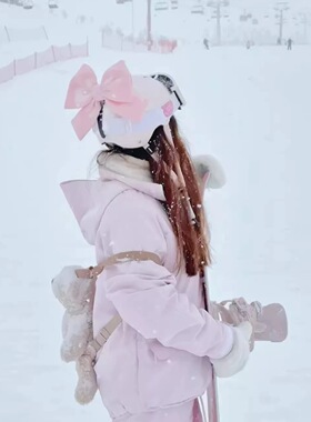 冬季滑雪头盔帽子拍照装饰女生