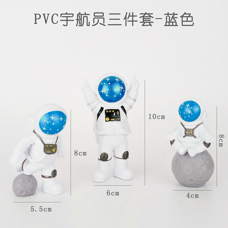 航空模型蛋糕摆件宇航员航天探险队7件套火箭战斗机烘焙装饰玩具-图3