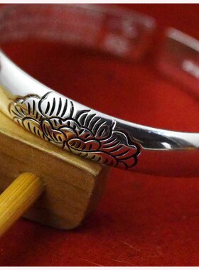 文泽雪花银足银银手环女士