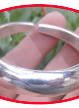 光面宽窄工定制足银手镯