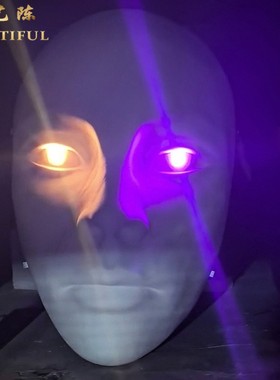 定制巨型艺术五官人脸泡沫up硬化雕塑酒吧咖啡馆仿真人物发光面具