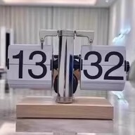 创意自动翻页钟表复古客厅摆件座钟现代简约机械时钟摆钟家装台钟