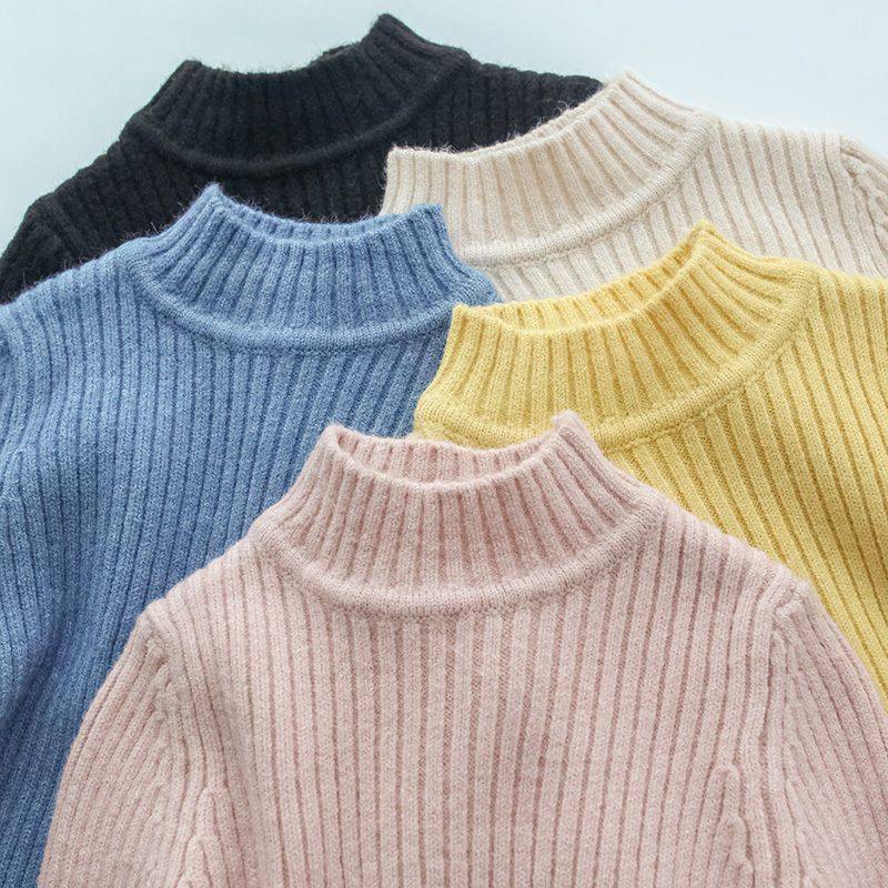 儿童2025秋冬季纯色加厚毛衣中大童男童女童半高领套头针织上衣,淘宝优惠券,粉丝福利购,淘宝优惠卷