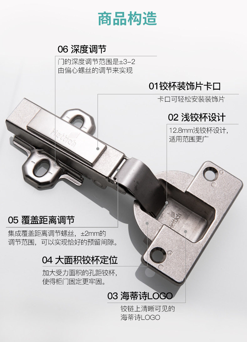 正品德国海蒂诗厚门铰链40铰杯橱柜门弹簧烟斗合页可配阻尼缓冲器_虎窝淘