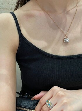满钻包包项链女轻奢迷你手提包吊坠小众精致高级感网红同款锁骨链