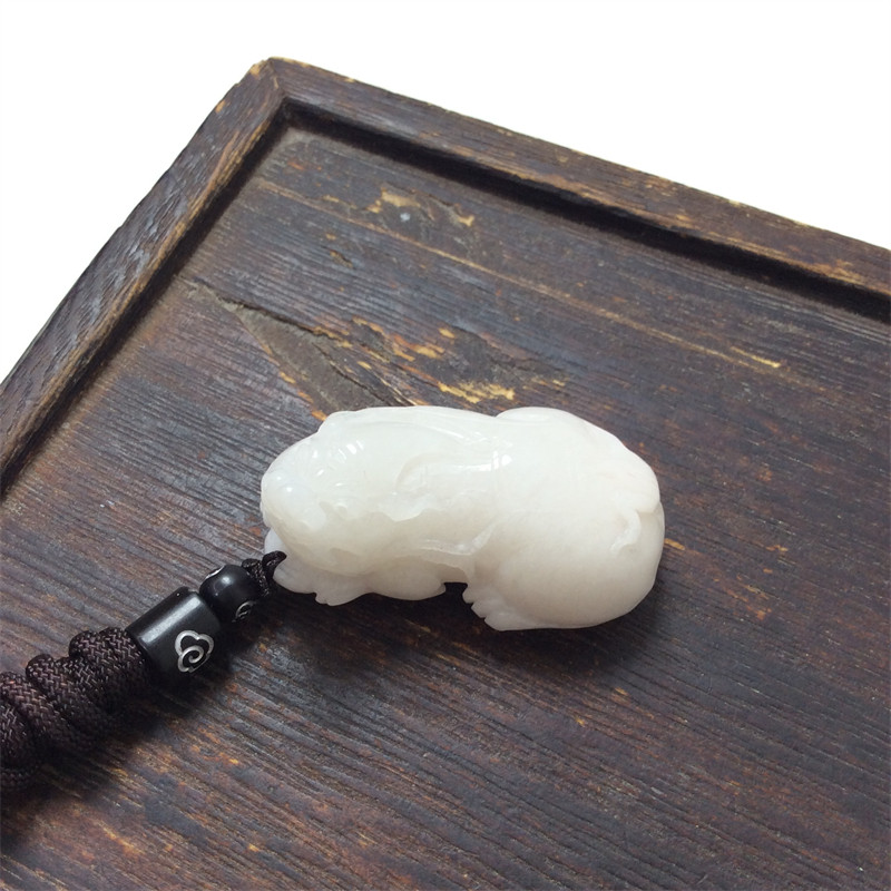 独山玉透水白料立体貔貅挂坠男士招财聚财玉吊坠女士款毛衣链玉佩,淘宝优惠券,粉丝福利购,淘宝优惠卷