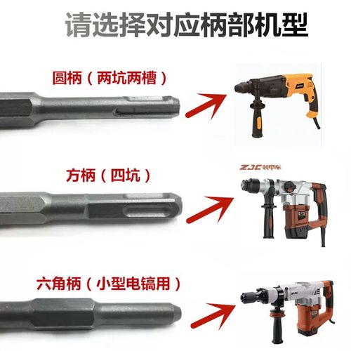 电镐电锤凿子冲击钻头混凝土方柄四坑两坑两槽扁凿开槽过墙电镐头 - 图0