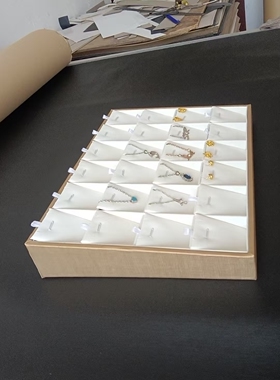 拉丝黄白皮展示珠宝首饰托盘柜台摆放顶链吊坠挂 件戒指耳环手镯