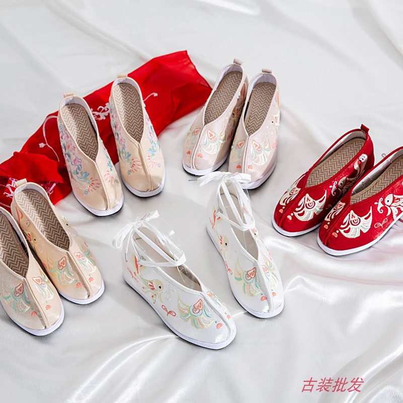 古装女款内增高鞋戏鞋古风COS女鞋古装日常汉服鞋古代布鞋千层底_虎窝淘
