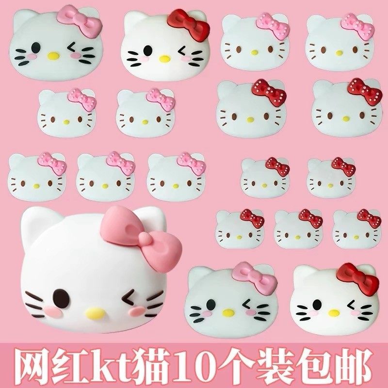 网红精致kt猫蛋糕装饰摆件软胶粉色蝴蝶结猫头节日装扮甜品台配件,淘宝优惠券,粉丝福利购,淘宝优惠卷