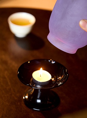 天久璃匠玻璃禅意中式梦幻香薰烛台座禅意家用室内创意茶桌摆件