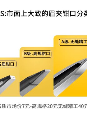 德国高精密眉夹小镊子拔胡子神器眉毛夹专用拔毛钳工具套装不锈钢