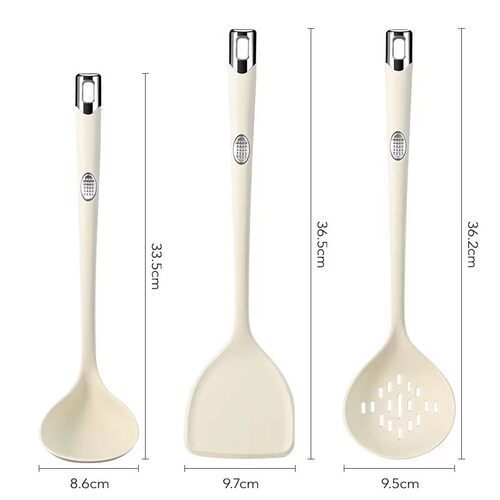 食品级耐高温硅胶锅铲家用炒菜铲子不粘锅专用汤勺煎铲勺厨具套装 - 图3