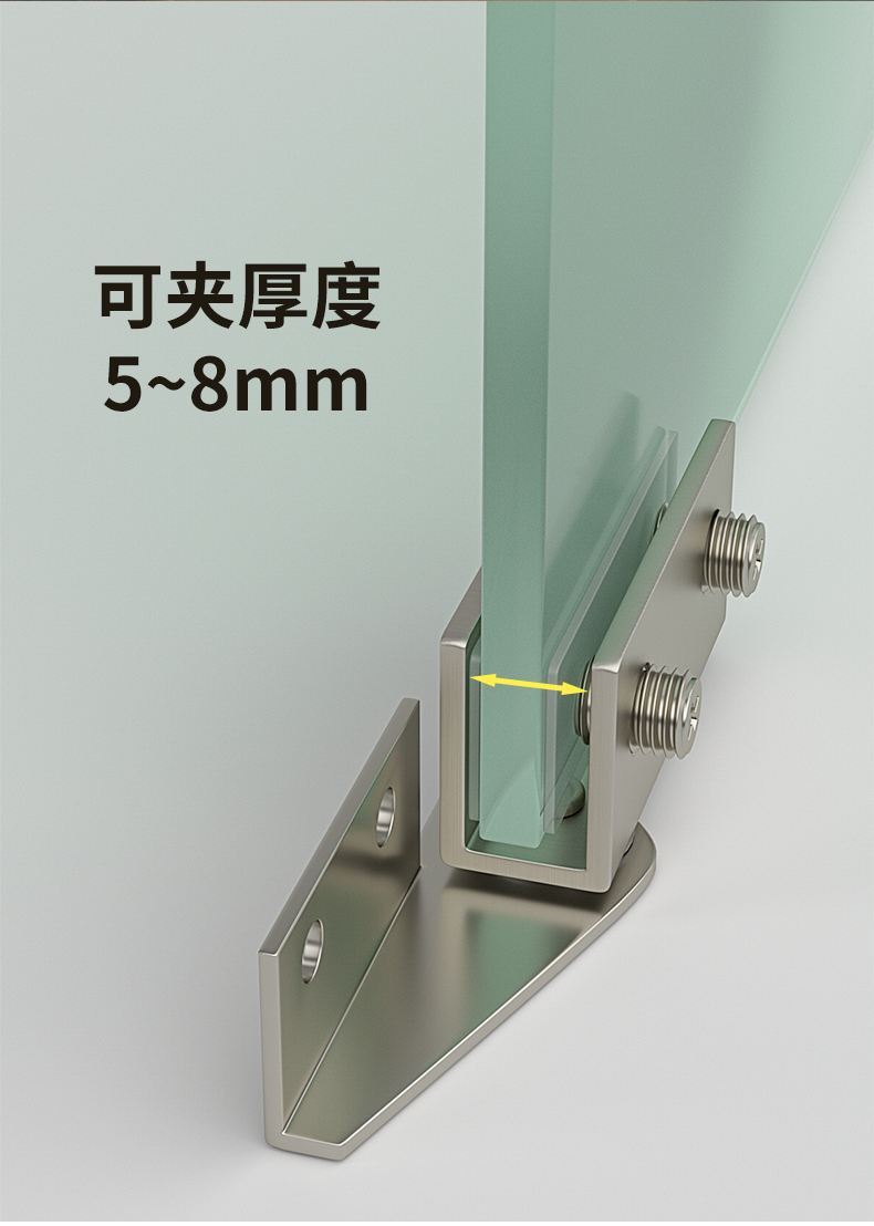 免开孔玻璃铰链合页侧装上下夹宠物柜玻璃夹天地转轴展柜酒柜磁碰 - 图0