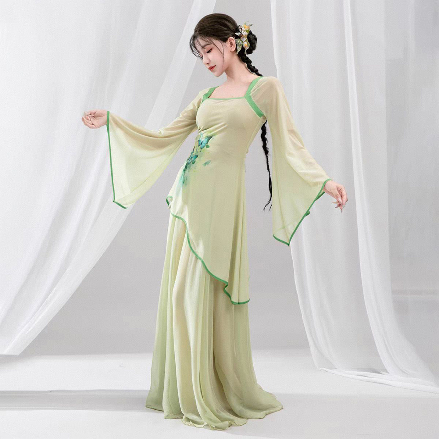 古典舞服装新中式纱衣飘逸仙气舞蹈练功服裙裤民族舞中国舞演出服,淘宝优惠券,粉丝福利购,淘宝优惠卷