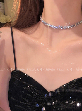 轻奢满钻项链女款小众设计感