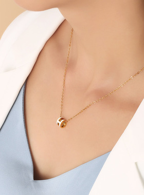 韩国简约时尚H字母钛钢锁骨链