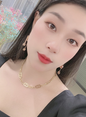 猪鼻子重磅轻奢小众钛钢项链