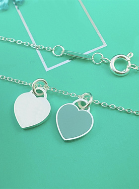 双心形爱心项链钛钢桃心吊坠