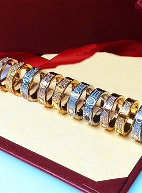 满天星戒指女钛钢情侣指环情侣