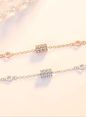 小蛮腰纯银微镶钻项链情侣手环