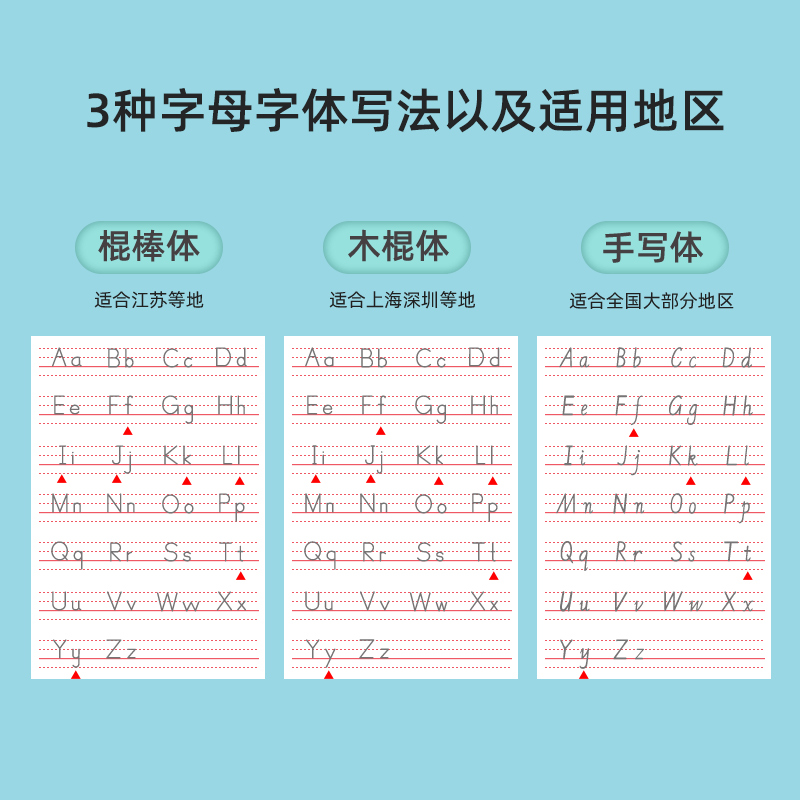 【哼哼成长棍棒体】广州上海江苏深圳适用木棍体棒棒体英语字帖译林版沪教牛津26个英文字母描红练习本六五四三年级上册下册练字帖-图0