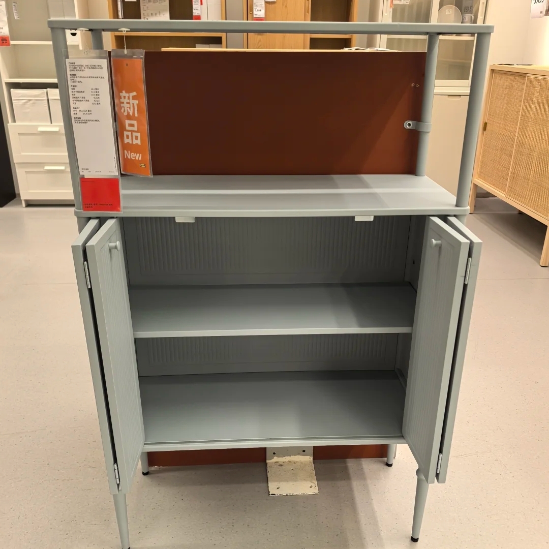 IKEA宜家索格麦斯柜子淡蓝灰色83x36x128 厘米收纳柜储物柜整理柜 - 图1