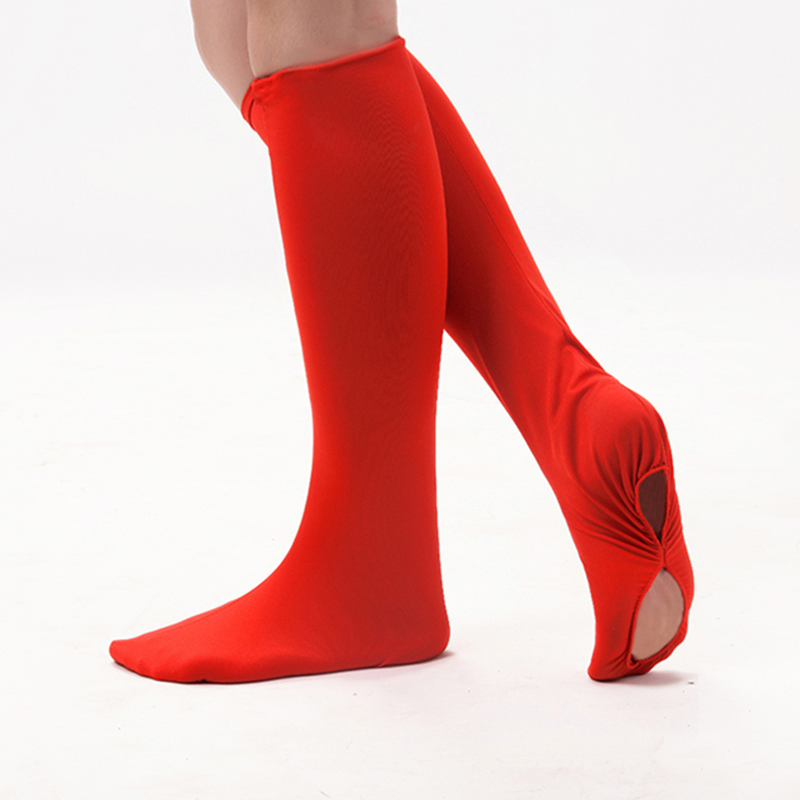 蒙古服藏民族表演出现代广场舞蹈台靴套高弹力红金银黑色鞋套男女 - 图3