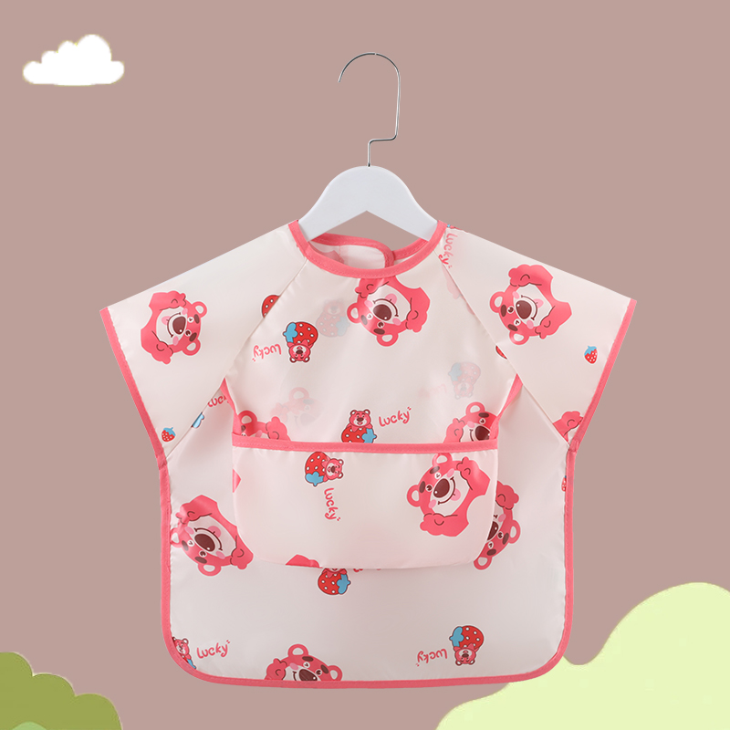 Baby coveralls waterproof and oil-proof eating bibs summer thin sleeveless baby eating clothes children wear backwards