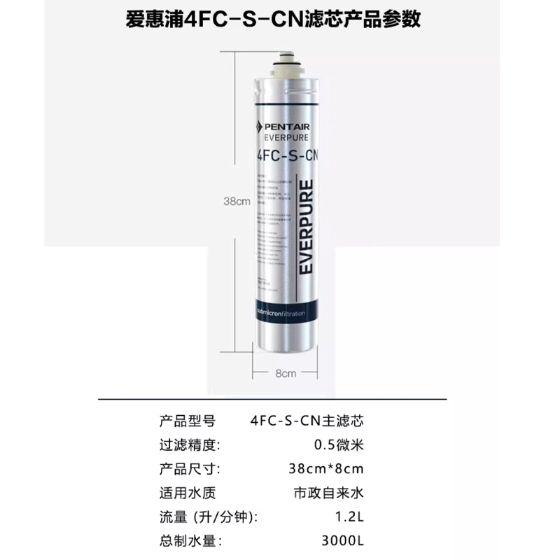 爱惠浦主滤芯净水机抑垢耗材矿物质直饮家用净水器配件4FC-S
