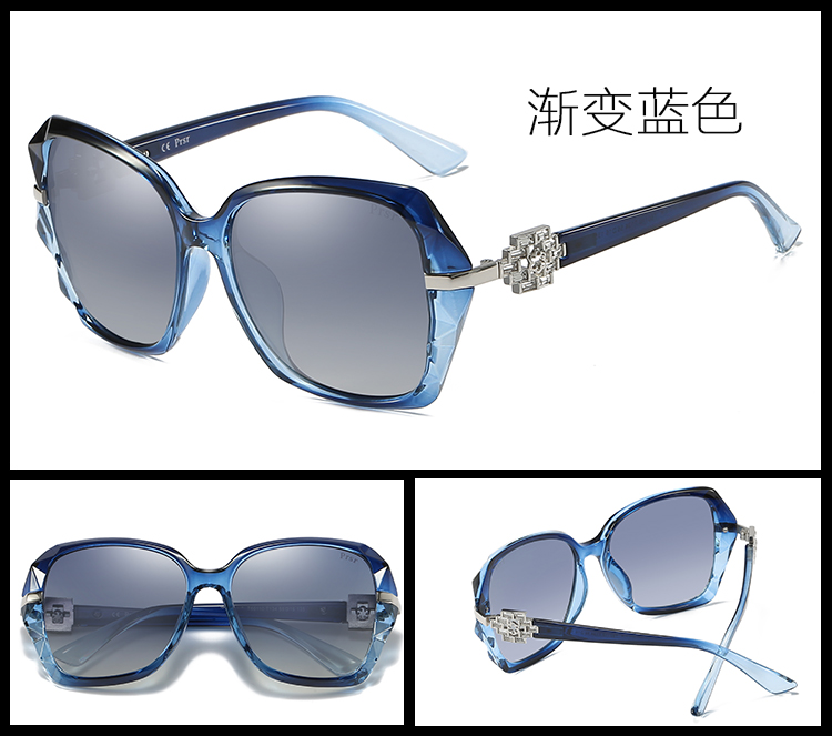 帕莎太阳镜女正品2018新款偏光大圆脸防紫外