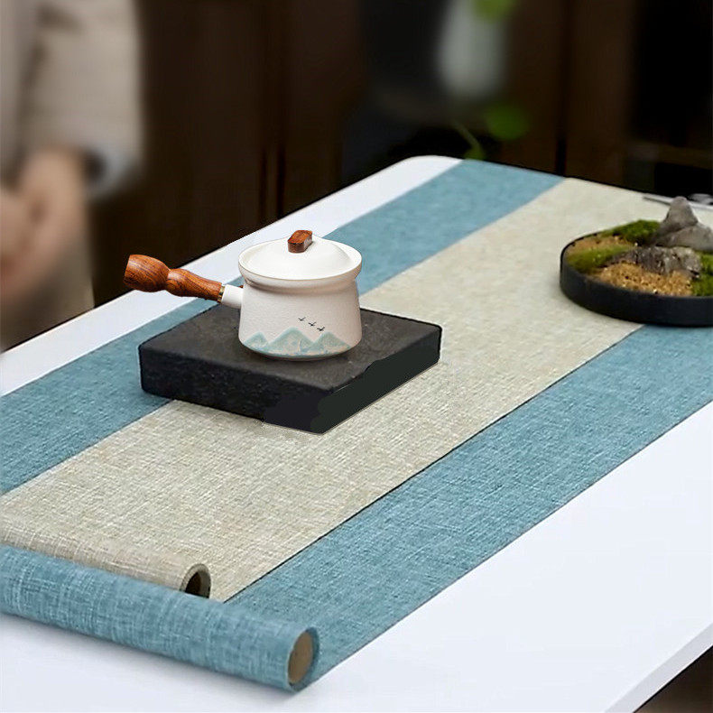 麻纹防水桌旗现代简约素色搭配组合茶席定制加长5米长条茶旗茶布,淘宝优惠券,粉丝福利购,淘宝优惠卷