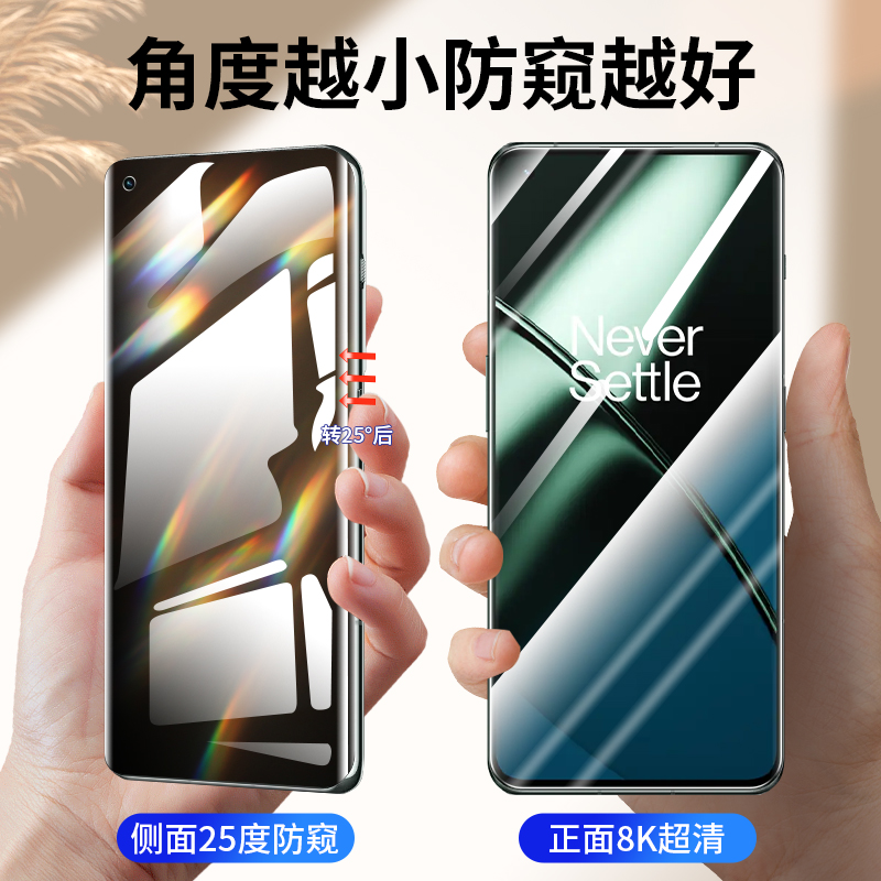 适用一加ACE3手机膜2Pro11钢化水凝膜12防偷窥10防窥膜9防窥8rt7oneplus9r二ACEPro全胶oppo8t七全包十一陶瓷-图0