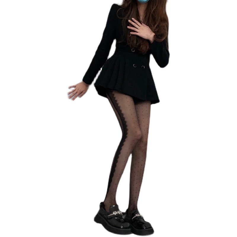 ins网红爆款黑丝日系性感超薄打底裤爱心波点防勾jk辣妹连裤袜女,淘宝优惠券,粉丝福利购,淘宝优惠卷