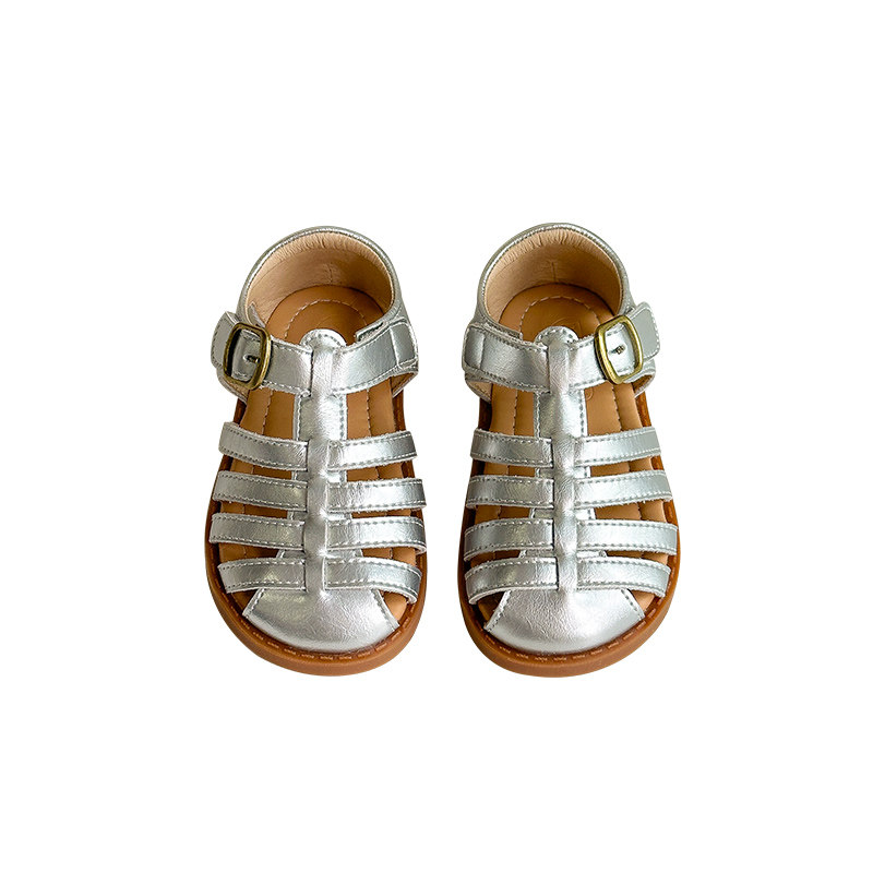 韩版女童包头编织凉鞋夏季真皮儿童镂空罗马公主鞋软底宝宝沙滩鞋,淘宝优惠券,粉丝福利购,淘宝优惠卷