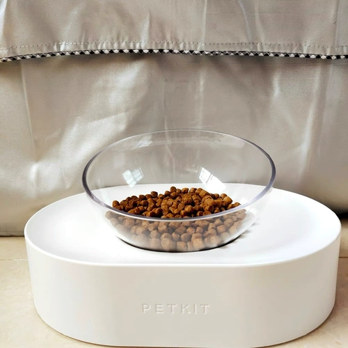 Petkit Little Peach Bowl 15 ° Регулируемая нержавеющая сталь Двойная чаша Плоская поверхность Гарфилд наклонный кошачий бассейн рис бассейн