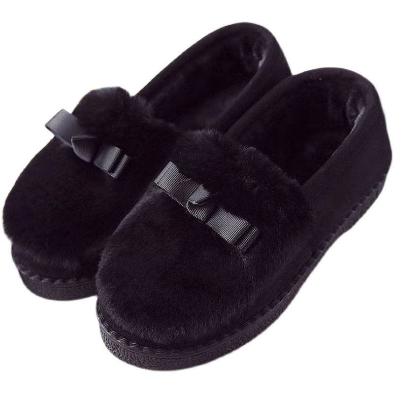 秋冬新款豆豆鞋加绒加厚女毛毛鞋百搭学生妈妈平底韩版休闲外穿鞋,淘宝优惠券,粉丝福利购,淘宝优惠卷