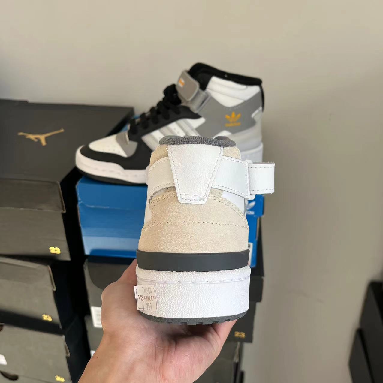 Adidas三叶草童鞋FORUM中帮男童女童复古大童板鞋GY7061 GY7062 - 图0